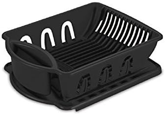 Sterilite 2 Piece Sink Set, Dish Drainer/Drainboard, Black, 6 Pack